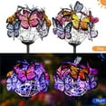 thumbnail image 4 of Paquete de 2 luces solares de jardín para exteriores, luces LED de estaca de jardín con mariposas alimentadas por energía Solar con 18 mariposas y luces de cadena de cobre, 4 of 7