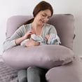 thumbnail image 4 of U-Shaped Pregnancy Pillow, Pure Cotton Maternity Pillow, Full Body Pregnant Women Pillow, Extra Comfort Oversize-57x 32 inches, Suitable For Back Sleeper/ Side Sleeper/ Stomach Sleeper, 4 of 5