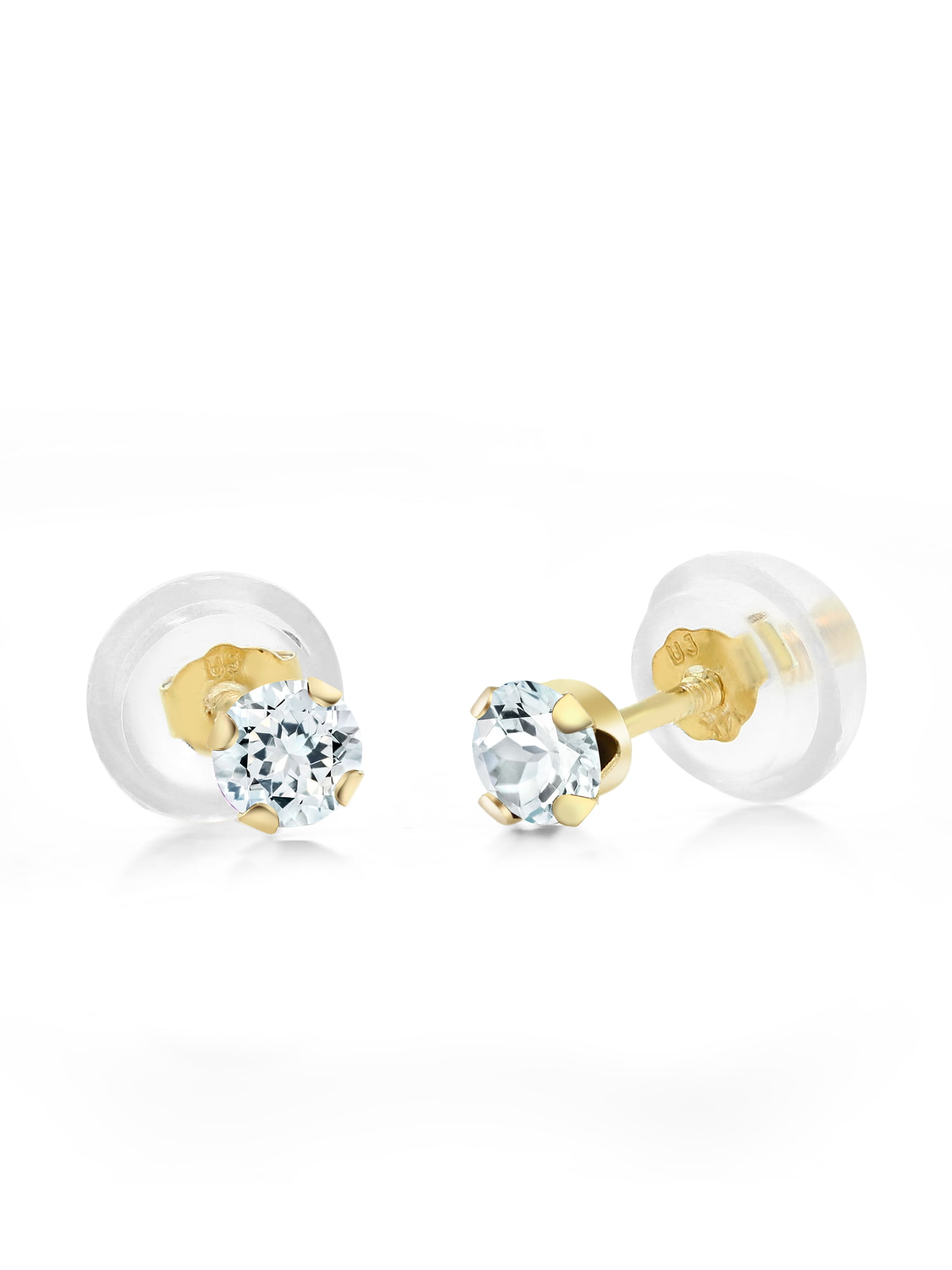 2mm Round Diamond Tiny Stud Earrings in 10k Yellow gold BEST SELLER