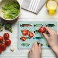 thumbnail image 4 of Fish Cutting Board, Egyptian Fauna Bannerfish Goldfish Parrotfish Wildlife Nature Red Sea Theme Image, Decorative Tempered Glass Cutting and Serving Board, Small Size, Multicolor, by Ambesonne, 4 of 5
