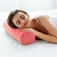 thumbnail image 2 of Btomtd Long Cylindrical Neck Pillow for Sofa Headrest Office Support Pillow Clip Leg Sleeping Rest Pillow Lumbar Pillow, Pink-XL, 2 of 5