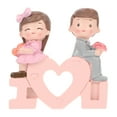 thumbnail image 1 of GOOHOCHY 1 figura romántica de pareja para decorar el día de San Valentín, de resina., 1 of 8
