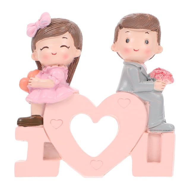 GOOHOCHY 1 figura romántica de pareja para decorar el día de San Valentín, de resina.