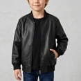 thumbnail image 2 of ShomPort Toddler Little Boys Leather Jackets Zip up Long Sleeve Biker Jackets Outerwear Coat 2-8 Years, 2 of 7