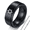 Black, variant on Judaism Star of David Stainless Steel Men's Spinner Ring with Necklace Chain, Religious Israel Jewish Magen David Star Rotatable Anti Anxiety Fidget Relieving Finger Ring, Silver, Size 11