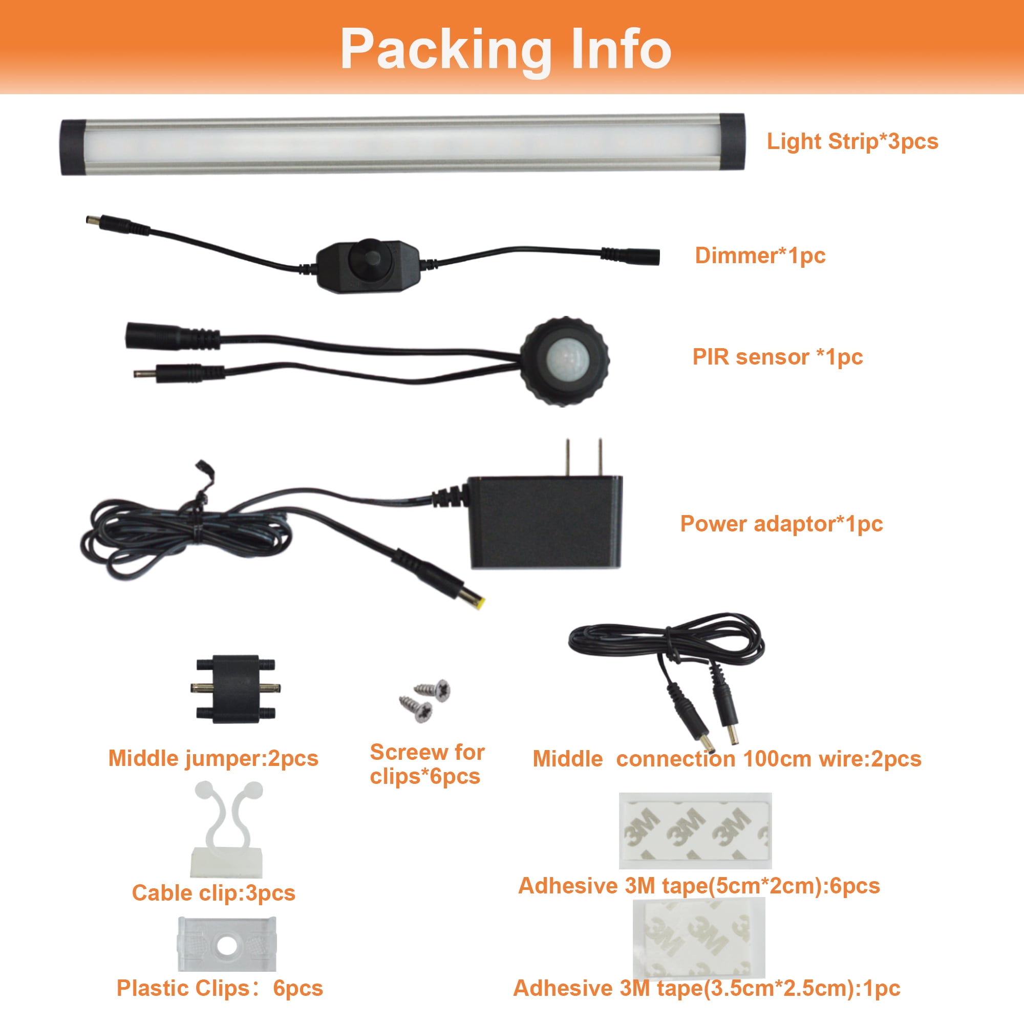 Comforday LED Under Cabinet Lights Kit Hardwired for Kitchen or Home Lighting
