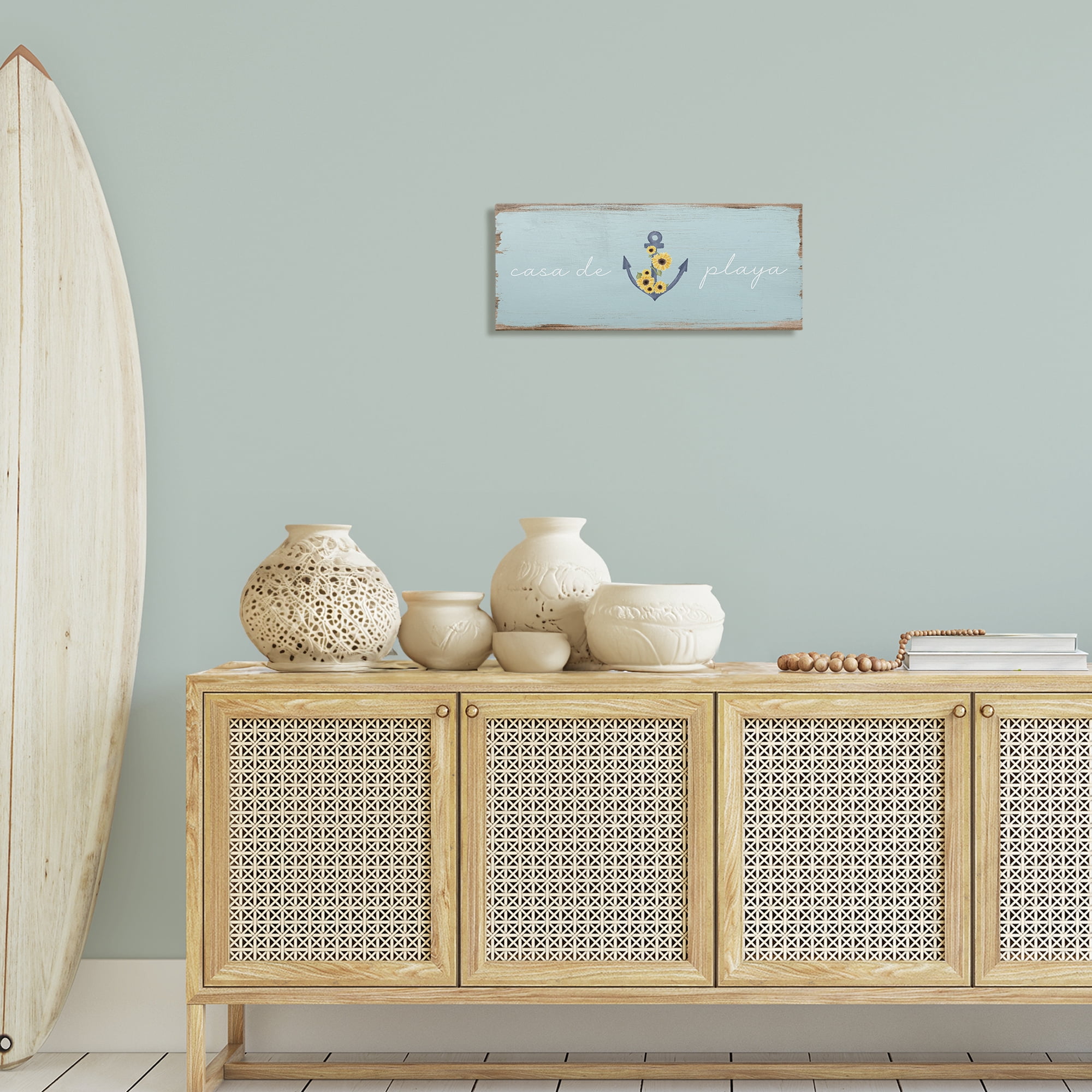 Stupell Industries Casa de Playa Nautical & Beach Painting Wrapped Canvas Art Print Wall Art, 24 x 10