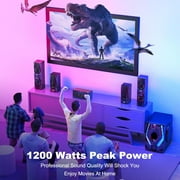 5.1 Channel Surround Sound Bluetooth Speaker System,Home Theater System,1200 Watts Peak Power 10 Subwoofer Audio Stereo Speakers Strong Bass with ARC Optical AUX Bluetooth Input