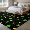thumbnail image 5 of Area Rug 72×108in, St. Patrick's Day Three-leaf Floor Carpet Living Room Rug, Gold Coin Non-Slip Welcome Mat Indoor Rugs for Bedroom Dining Room, 5 of 9