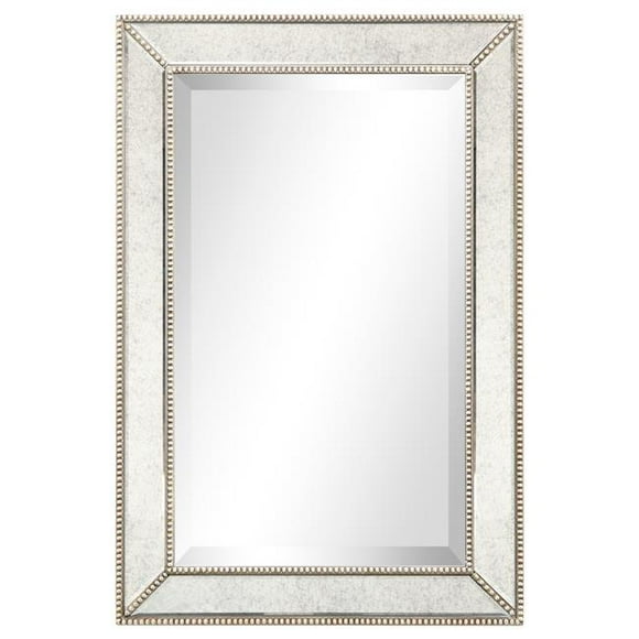 20 x 30 in. Solid Wood Frame Covered Wall Mirror with Beveled Antique Mirror Panels - 1 in. Beveled Edge