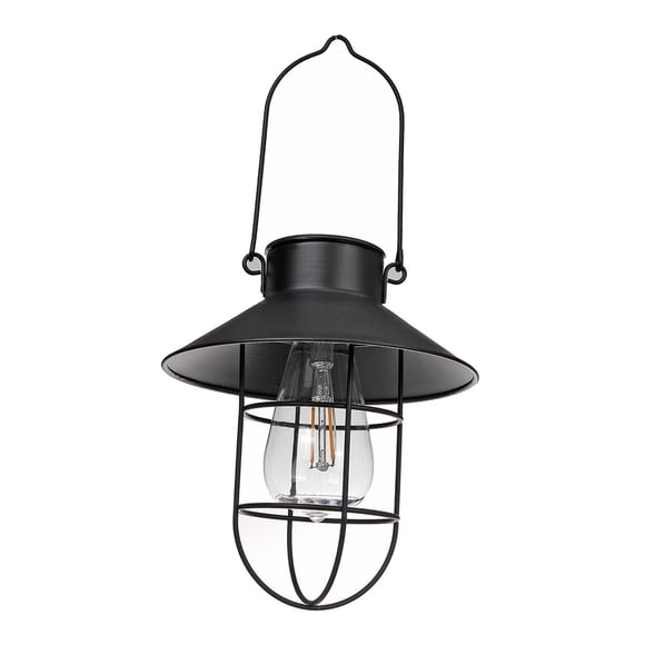 S SERENABLE PETSOLA Solar Lantern Lamp Outdoor Hanging Waterproof for Patio Backyard Pathway Black