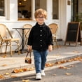 thumbnail image 6 of JFOPQVSM Toddler Boys Corduroy Solid Color Shirts Jacket Long Sleeve Button Down Pockets Blouse Outwear Fall Clothes, 6 of 8