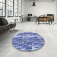 thumbnail image 4 of Ahgly Company Machine Washable Indoor Round Transitional Deep Periwinkle Purple Area Rugs, 4' Round, 4 of 7
