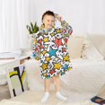 thumbnail image 6 of FORMRS Wearable Blanket Hoodie with Sleeves for Kids Cozy Flannel Sweatshirt, Colorful Stars, 6 of 7