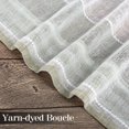 thumbnail image 6 of Sage Green Sheer Curtains, Room Decorative Splicing Stripe Voile Grommet Sheer Curtain Panels Yarn Dyed Boucle Linen Textured Semi Sheer Window Drapes for Bedroom, 2 Panels, 6 of 9