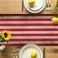 thumbnail image 3 of American Flag Cotton Linen Table Runner for Dining Kitchen, USA Flag Retro Wedding Outdoor Party Tablerunners Decoration, Dresser Scarf Coffee Tablecloth Runners 13x108 Inches, 3 of 9