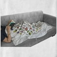thumbnail image 6 of Saying Soft Flannel Fleece Throw Blanket, Enjoy the Little Things Message with Tiny Flowers Stars and Hearts, Cozy Plush for Indoor and Outdoor Use, 50" x 70", Multicolor, by Ambesonne, 6 of 6