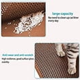thumbnail image 5 of Kaxionage Cleaning Pads for Cat Litter Box, 30" X 24" Litter Box Mat,Honeycomb Double Layer Trapping Litter Mat Design,Waterproof Urine Proof Kitty Litter Mat,Easy Clean Scatter Control (Brown), 5 of 7