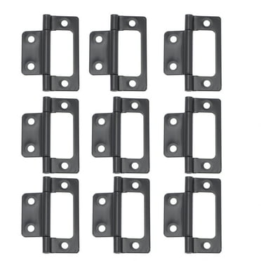 12 Pcs Decor Cabinet Hinges No-mortise Chest Hinge Matte Black Door Hinges Mother Hinge Cabinet Door Wrought Iron
