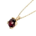 thumbnail image 2 of 10k Yellow Gold Genuine Round Garnet Pendant Necklace, 2 of 5