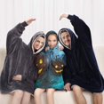 thumbnail image 5 of Halloween Scarecrow and Pumpkins At Night Blanket Hoodies for Kids 6-13YR Oversize Wearable Blanket Hoodies for Boys Girls Teens, 5 of 7