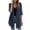 Navy, variant on Women Cardigans Fashion Solid Color 3/4 Sleeve Ruffled Open Front Chiffon Duster Lightweight Flowy Tops for Women, Size S-XXL