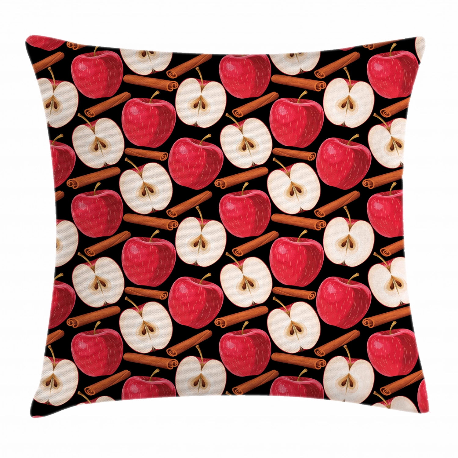 Apple Throw Pillow Cushion Cover, Cinnamon Sticks and Halved Beverage