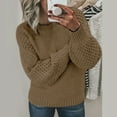 thumbnail image 2 of Duoif Women's Sweaters, Autumn & Winter Veneer Wool Sweater - Women's Loose Round Neck Top Fall Sweaters for Women Khaki L, 2 of 4