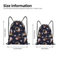 thumbnail image 4 of Drawstring Backpack - cow skulls cowgirl flowers Splash Proof Small Drawstring Gym Bag for Women Men, Cinch Sports String Bag Backpack for Travel Swimming Beach, 4 of 8
