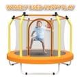 thumbnail image 6 of SHINPT 55" Toddler Trampoline with Enclosure, Child's Mini Trampoline for Boys&Girls, Indoor & Outdoor Kids Trampoline with Basketball Hoop, Entertainment Trampoline for Backyard, Patio, 6 of 11