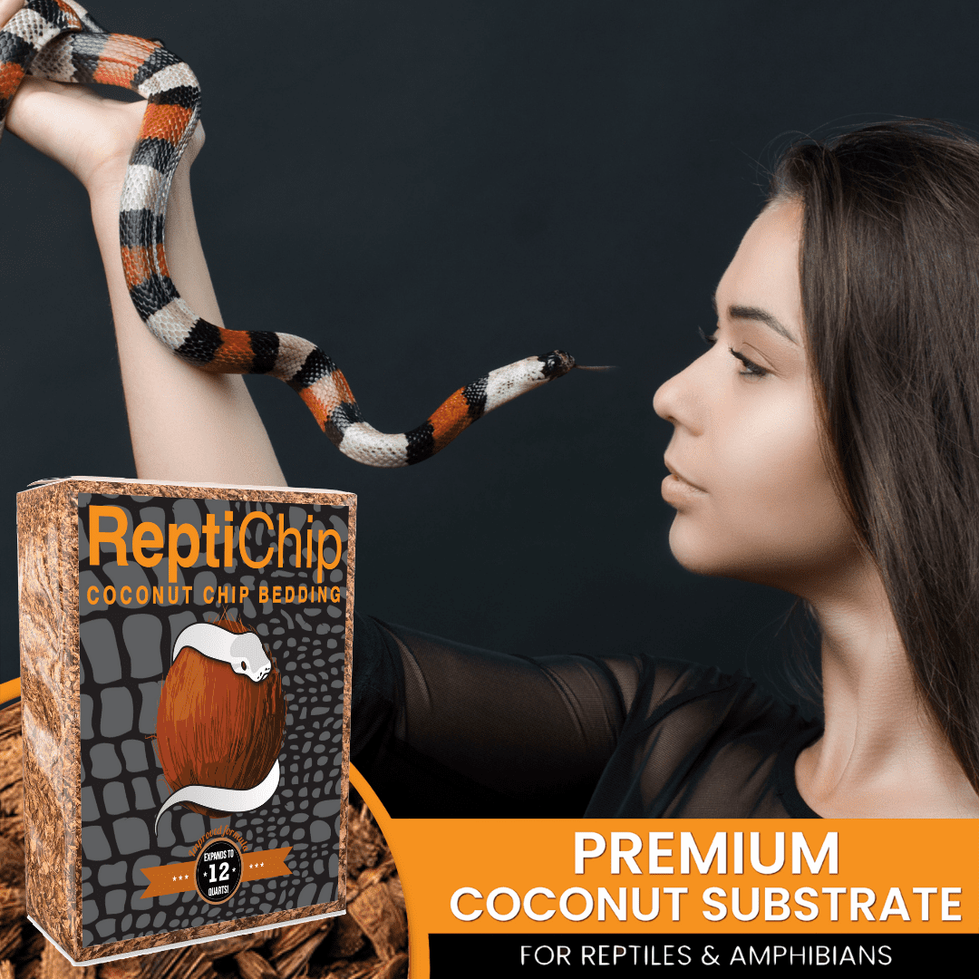 ReptiChip Premium Reptile Substrate Coarse Coconut Chip Mix The Perfect Bedding for Pythons, Boas, Lizards, and Amphibians… (12 Quart)