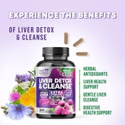 Liver Cleanse Detox & Repair Formula - Gentle Herbal Liver Supplement - Milk Thistle with Silymarin, Artichoke Extract, Dandelion, Beet Root, Chicory & Turmeric to Support Liver Health - 240 Capsules