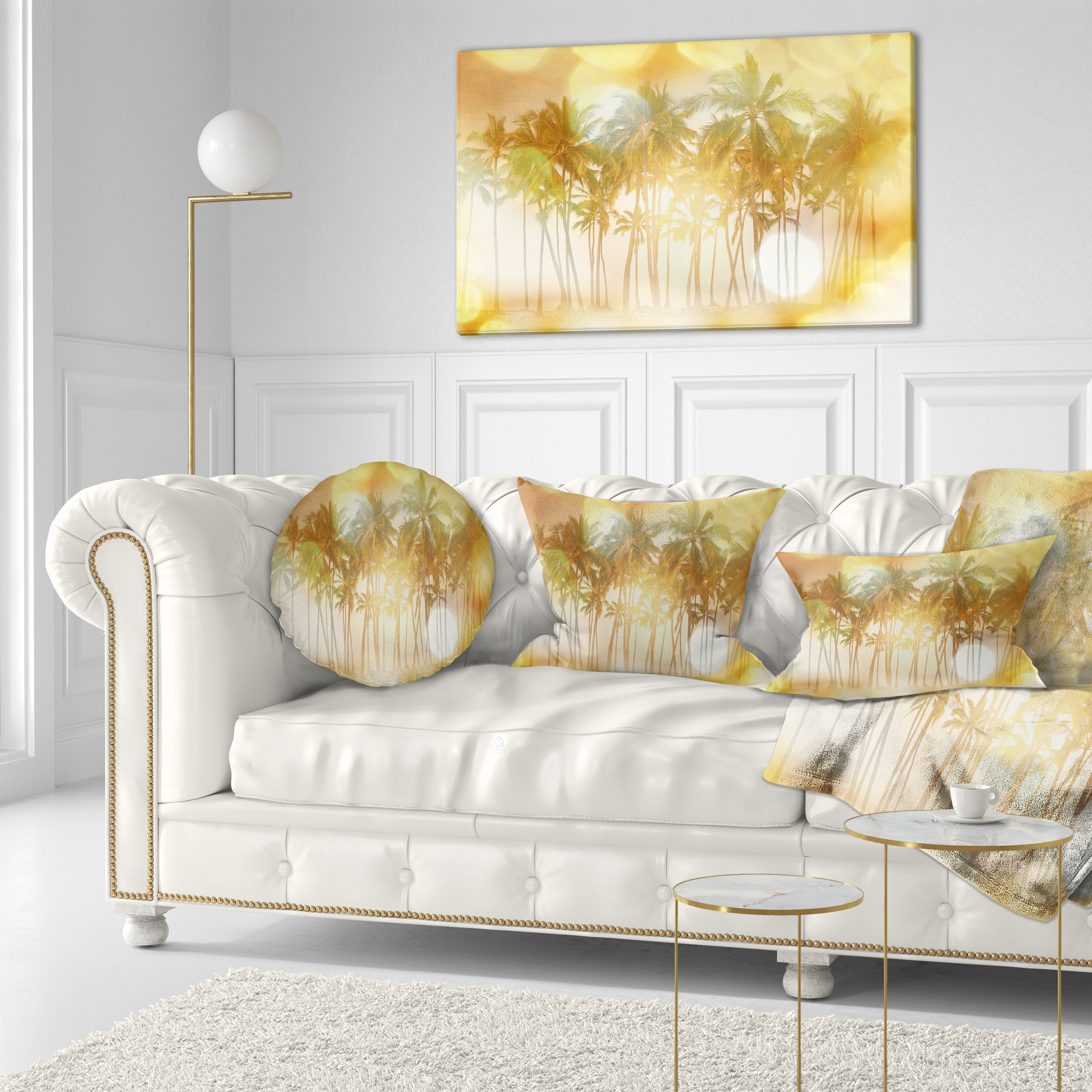 Designart 12" x 20" Yellow Polyester Throw Pillow