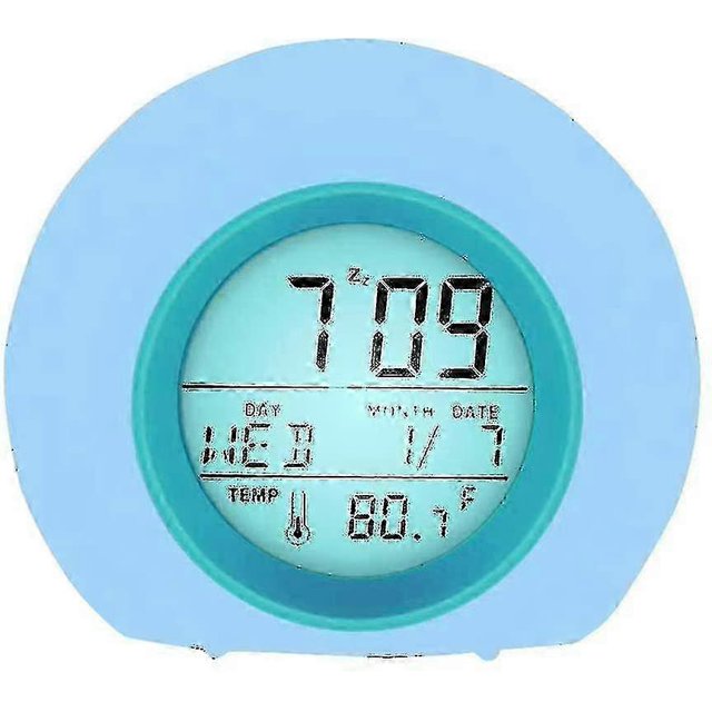 Réveil pour Enfants, Réveil Numérique avec Lumière Led, 6 Sons Naturels et 7 Lumières de Nuit Changeant de Couleur, Anniversaire_Perfect Gift