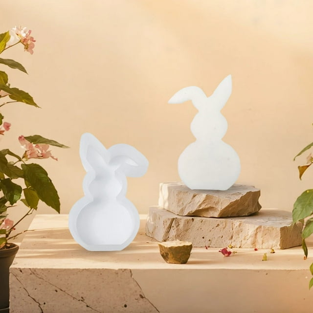 Clearance! Cute Rabbit Scented Candle Silicone DIY Plaster Animal Ornament Scented Wax Valentine's Day Scented Wax Making G