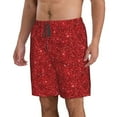 thumbnail image 2 of Naloa Red Glitter Men's Beach Shorts, Surfing shorts, Swim trunks, Quick Dry Swim Trunks for Surfing Beach Fun - 3X-Large, 2 of 9
