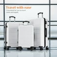 thumbnail image 2 of CONCETTA 3 Pcs ABS Hardside Luggage Sets, Lightweight Expandable Hard Shell Rolling Suitcase TSA Lock Spinner Wheel Suit Cases, White, 2 of 10