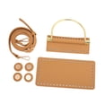 thumbnail image 2 of Bolso de ganchillo de cuero sintético DIY con correa ajustable y asa para monedero o cartera. Marrón, 2 of 9