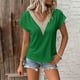 thumbnail image 2 of Camiseta de Manga Corta de Verano para las Mujeres con Cuello en V, Primavera de Verano de Poliéster, 2 of 8