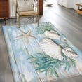 thumbnail image 2 of Marine Life Area Rugs 3x5 ft Coral Starfish Blue Wood Grain Washable Rug Non Slip Indoor Carpet Absorbent Floor Mat for Living Room Bedroom Dining Room, 2 of 9