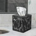thumbnail image 3 of Natural Travertine Textures Tissue Box Cover Square for Home Decor,Resin Heavy Tissue Box Holder for Bathroom Countertop,Tabletop,Bedside Table,Office (Handmade of Resin), 3 of 8