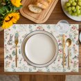 thumbnail image 4 of Brown Bunny Floral Easter Placemats Set of 8, Elegant Pastoral Spring Floral Placemats for Dining Table, Place Mats for Kitchen Tabletop, Waterproof Wipeable Dining Table Mats Set, 4 of 9