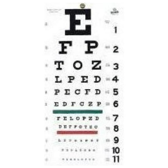 Graham Field Eye Chart Test Plastic 1 Count