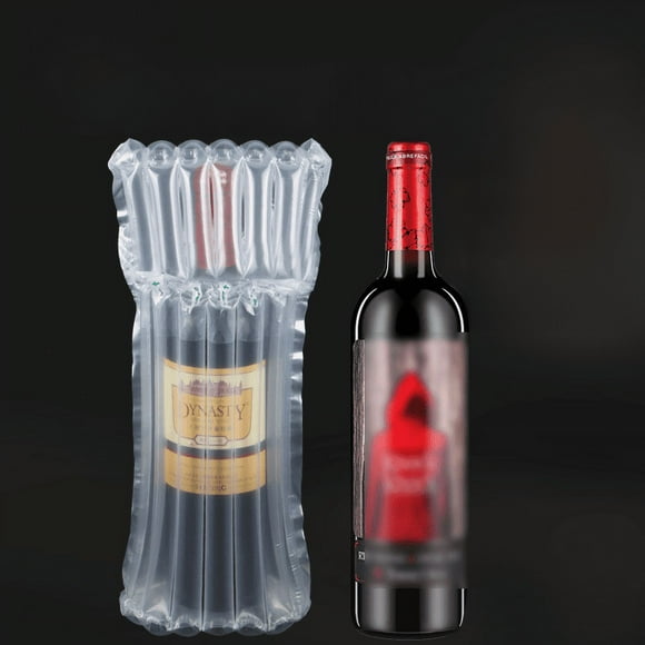 Bolsa de columna de aire de vino tinto, material enrollado de columna de aire inflable, amortiguador resistente a caídas y a prueba de golpes, bolsa de burbujas de aire, columna de burbujas de aire