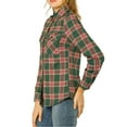 thumbnail image 4 of Women's Check Roll Up Sleeves Button Down Brushed Shirt, 4 of 6