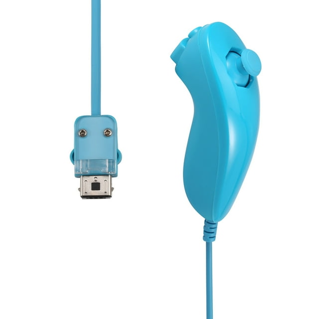 Wii Nunchuck Controllers, Nunchuk Controller Remote Video Game Gamepad Joystick for Wii Wii U Console(Light Blue)