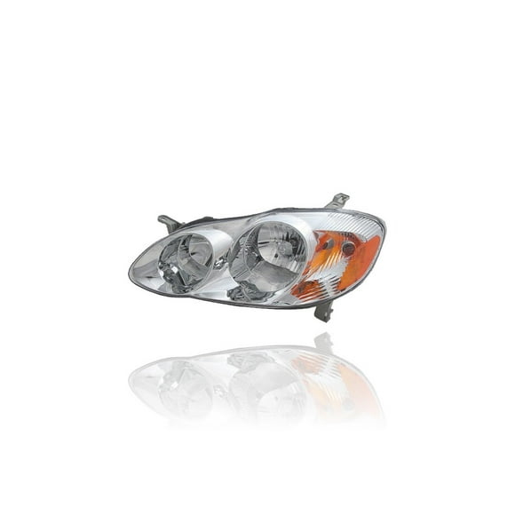 Headlight Assembly - TYC Compatible/Replacement for '03-04 Toyota Corolla S - Smoked Dark Chrome Interior - Left Hand - Driver - 8115002210 - CAPA