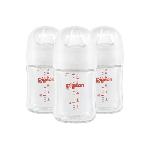Pigeon - Glass Bottle 5oz (3-Pack) with SS Nipple 0M+