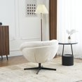 thumbnail image 5 of UHOMEPRO Swivel Accent Chair, Chenille Upholstered 360°Swivel Armchair, Reading Club Chair with Removable Cushion, Metal Base, Living Room Bedroom, Reading Corner, Beige, 5 of 6