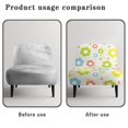 thumbnail image 6 of HELLHERO Pastel Floral Print Elastic Armless Accent Chair Protector with Anti Stain, Decorations Armless Chair Slipcover, 6 of 8